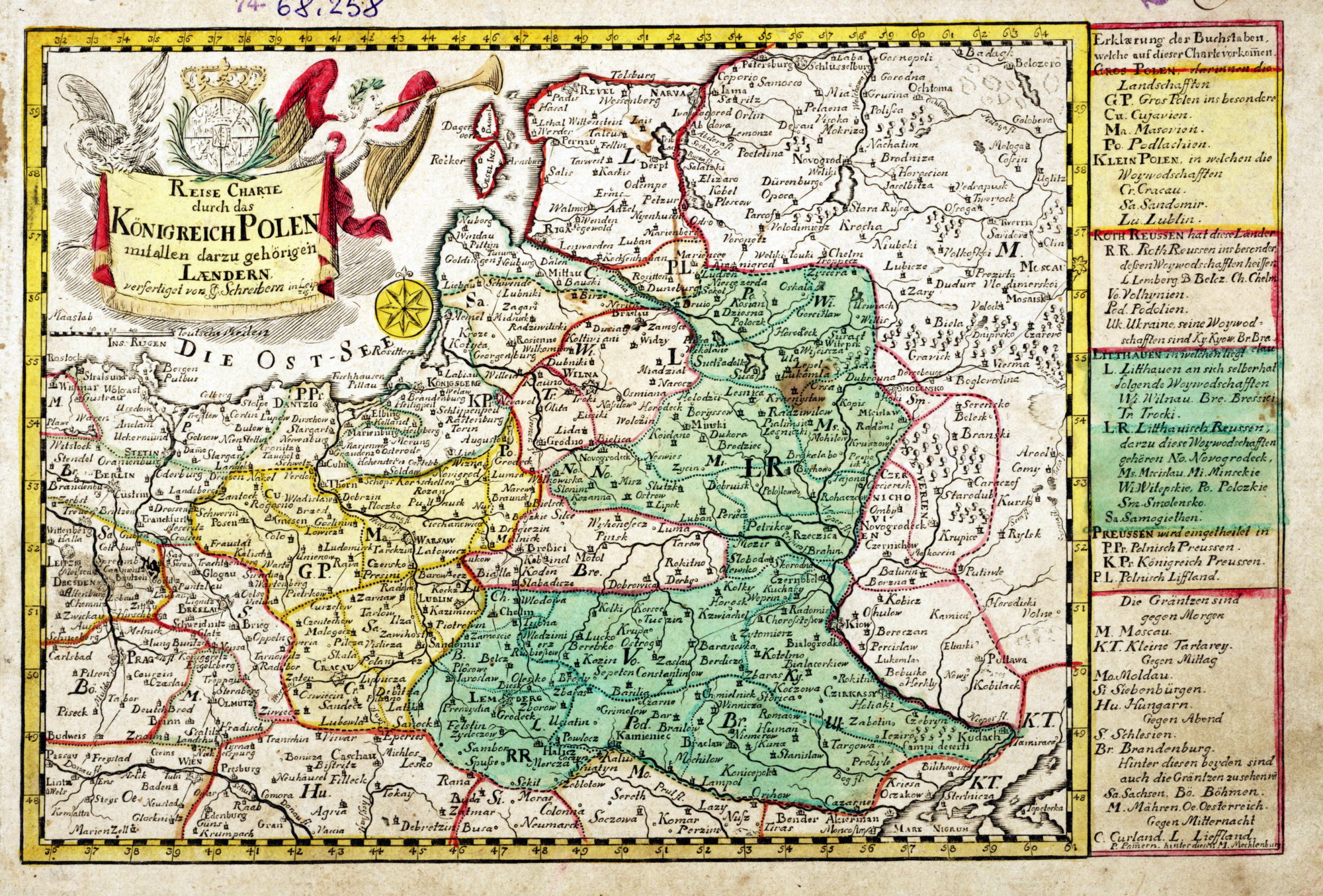 Reise Charte durch das Konigreich Polen