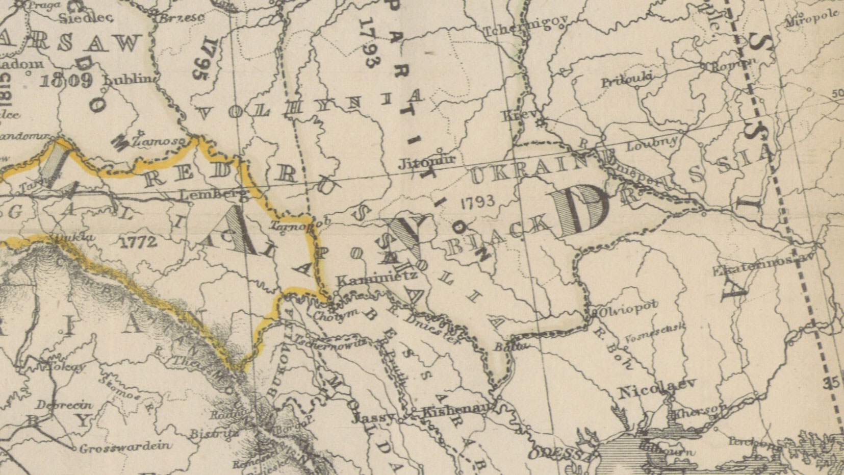 Карта Міжмор’я. 1772 р.