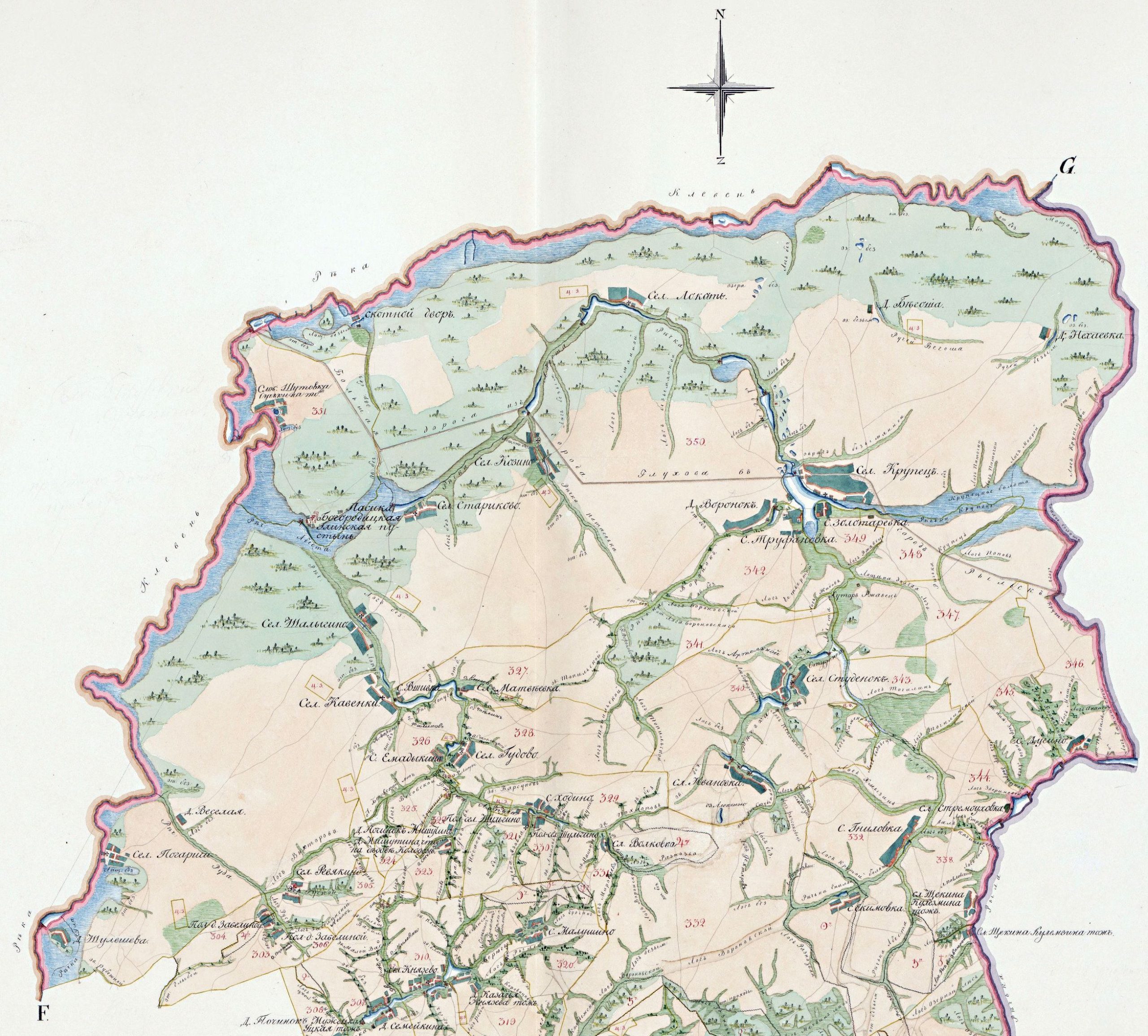 карта крупецька волость 1785